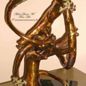 Adam and Eve, bronze, stone, green patina by © MariAnna MO Warr