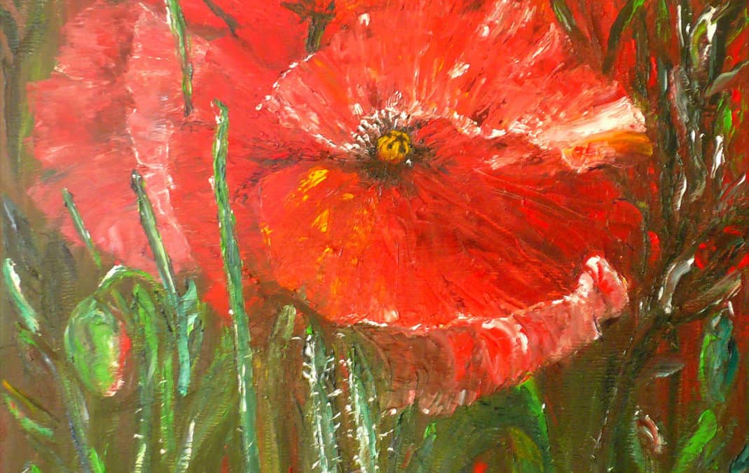 Field of Poppies, oil on canvas by © MariAnna MO Warr