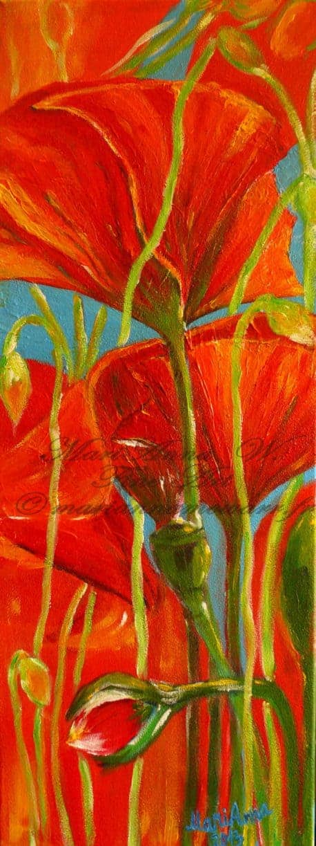 Poppy-Passion, acrylic on canvas by © MariAnna MO Warr