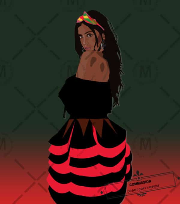 Gypsy girl 2 flats color Illustration by MariAnna MO Warr